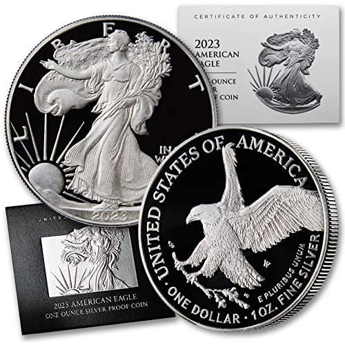2023 В 1 мл Доказ Американска Сребрена Орелска Монета Во Оригинално Пакување Од Нане Во Соединетите Држави Со Потврда За Автентичност 1 1 Доказ