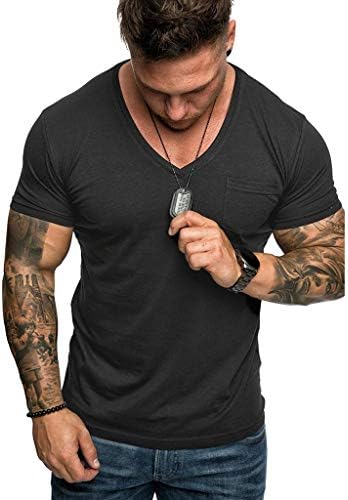 Мажјак за маж со маички Vective v врат- кратки ракави јога и тренингот Tees блузи врвови- класичен активна облека-undershirts tee