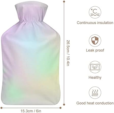 Iridescent холограм шише со топла вода 1000 ml симпатична мека вода-вбризгување торба за топло за топли рачни нозе подароци