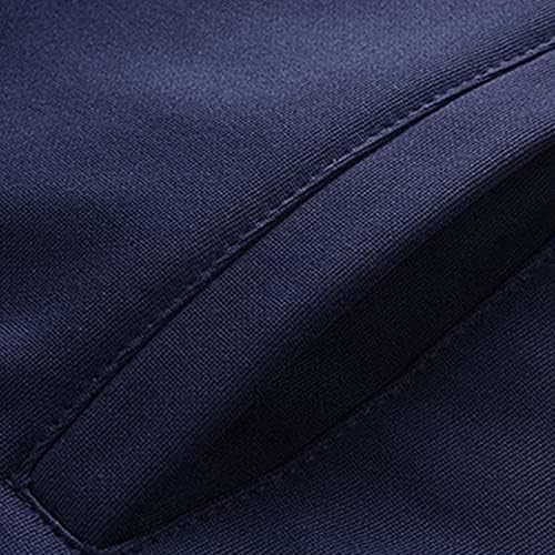 Машка обична прстенест јакна за печатење, постави две парчиња држач за џеб, џебни палто, дизајнерски дуксери за мажи сини