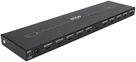 HDMI Splitter, VGA Splitter 4K 1 во 10 Out 4Kx2K@30Hz HDMI Splitter Продолжена дисплеј Стабилна практична ТВ сплиттер за повеќекратни