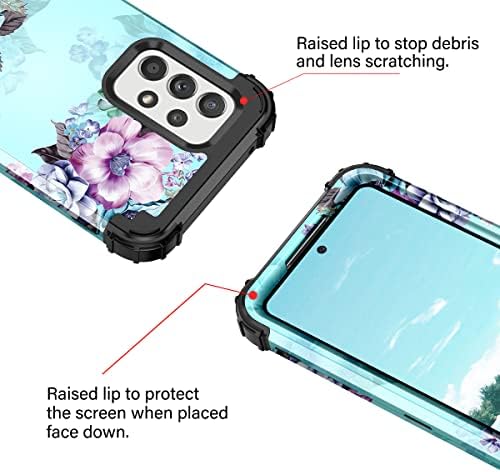 Casetego Компатибилен Со Куќиштето Galaxy A53 5G, Цветен Трислоен Цврст Отпорен На Удари Заштитен Капак На Целото Тело За Samsung