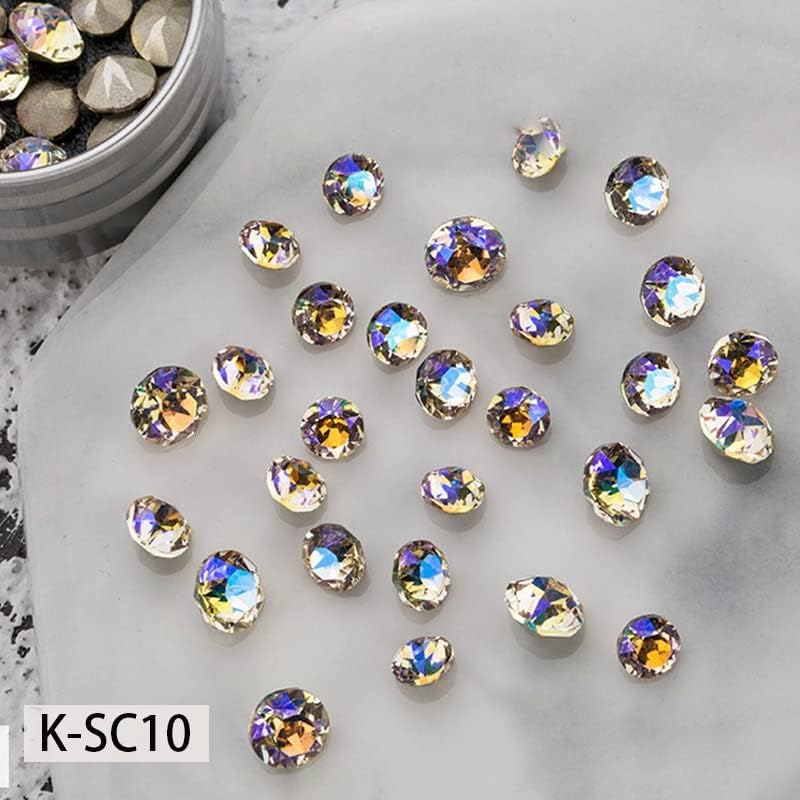3Д накит шарми нокти rhinestones измешани AB дијамантски кристали зашилени со сјајни скапоцени камења Притиснете на ноктите луксузен