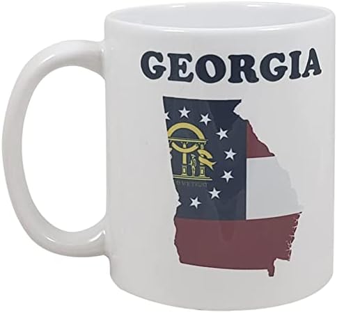 Палм Сити Производи Грузија Држава Форма - 11 мл Керамички Кафе Кригла Со Грузија Државно Знаме | Одличен Подарок За Грузијците