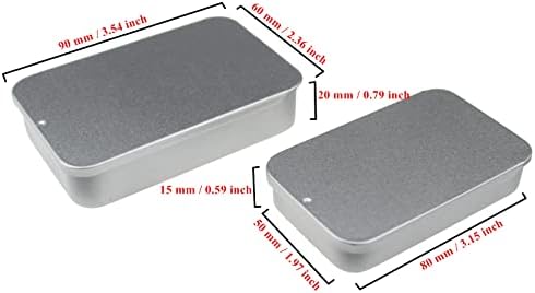 Goodma 24-пакет Слајд Топ Правоаголен метален калај контејнери за бонбони занаетчиски апчиња апчиња за опстанок за складирање