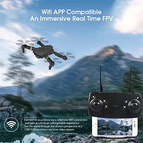 Дрон со двојни 4K HD фотоапарати, мини дрон преклопен далечински управувач со Quadcopter играчки подароци за деца возрасни, WiFi FPV висина
