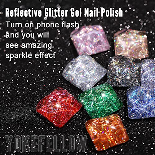 Полски за нокти со рефлективен сјај за сјај, 10 ml Diamond Did Dj Dj Shimmer Sparkly сјајно натопено од UV гел полски лак, салон