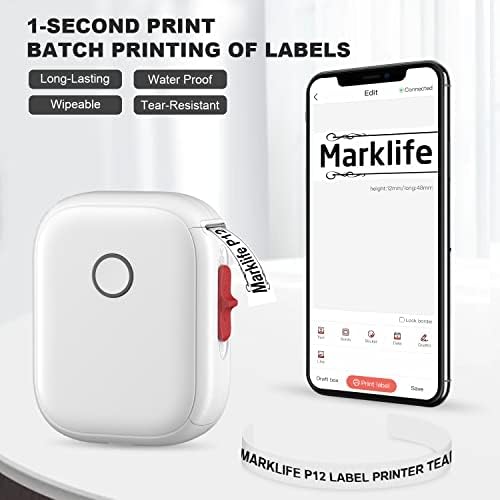 MarkLife P12 P12 Производител на етикета-портокал безжична безжична употреба на налепница за налепница со лајт-телефон со безжична употреба