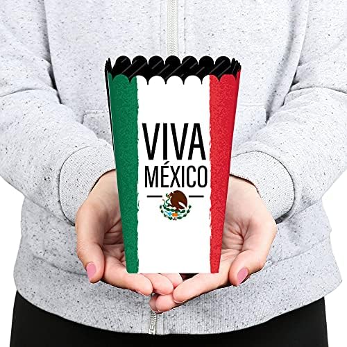 Голема Точка На Среќа Вива Мексико-Мексиканска Забава За Денот На Независноста Фаворизирајте Кутии За Лекување Пуканки-Сет од 12