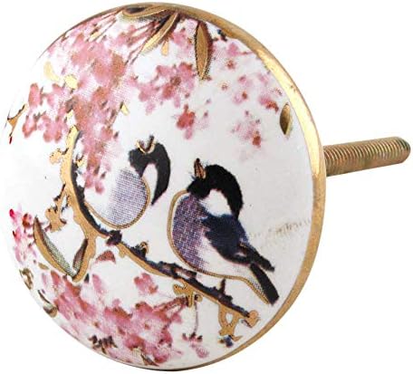Индиски Полица 20 Пакет Кабинет Копчиња | Розова Фиока Повлекува | Птици антички Гардероба копчиња | Керамички Копчиња За Гардероба