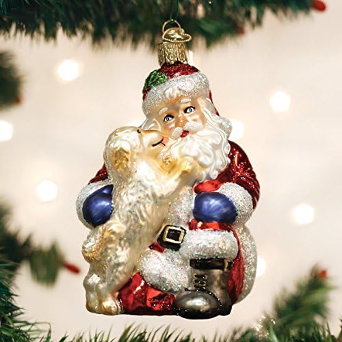 Божиќни украси на стариот свет Дедо Мраз outубовни стакло разнесени украси за новогодишна елка