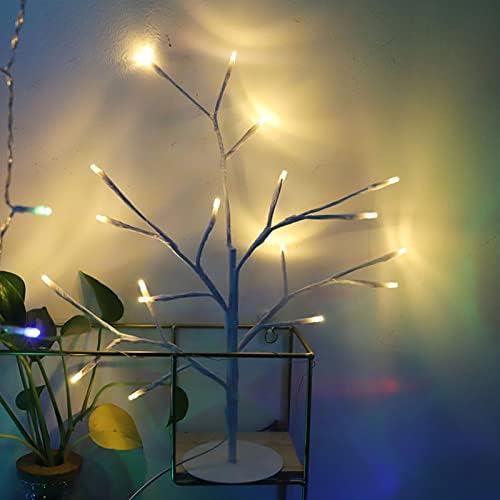 Liuhd Tabletop Bonsai осветлено дрво 16 LED Божиќна бреза од дрво светло за ламба, топли бели Божиќни украси за затворено за