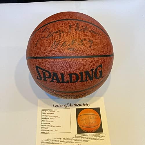 Georgeорџ Микан Хоф 1959 потпиша Спалдинг НБА кошарка ЈСА Коа - Автограмирани кошарка
