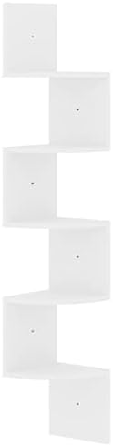 vidaxl wallидна аголна полица Висока сјај бела 7,5 x7,5 x48.4 иверица