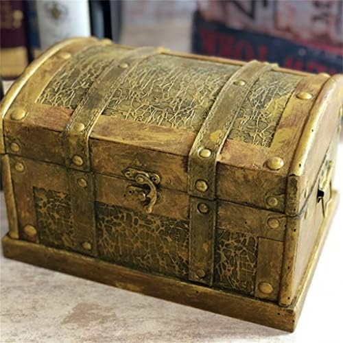 Wjccy Ретро дрвена кутија Десктоп украс Орнамент богатство скапоцен камен Гроздобер кутија за складирање