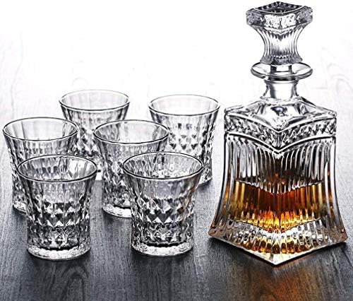 Виски производител на производи од 5 парчиња кристално виски за виски и очила за виски поставени кристални декантер поставени со 4 чаши