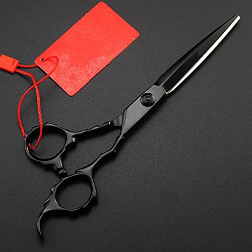 Ножици за сечење на косата, 6 инчи Професионална Јапонија 440C црна коса салони ножици за сечење бербер Макас Бахт ножици за фризерски