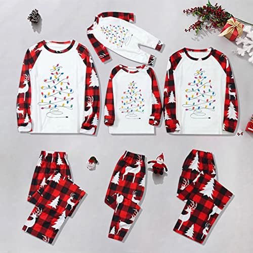 Семејство Божиќна облека за спиење, Божиќни пижами кои одговараат на пижами поставени соодветни семејни Божиќни пижами поставени карирани