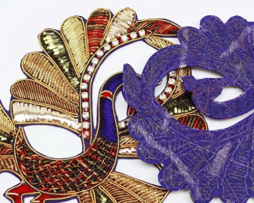 Декоративни апликации за плетење на паун, повеќебојни индиски апликации, занаетчиски занаетчиски 1 пар