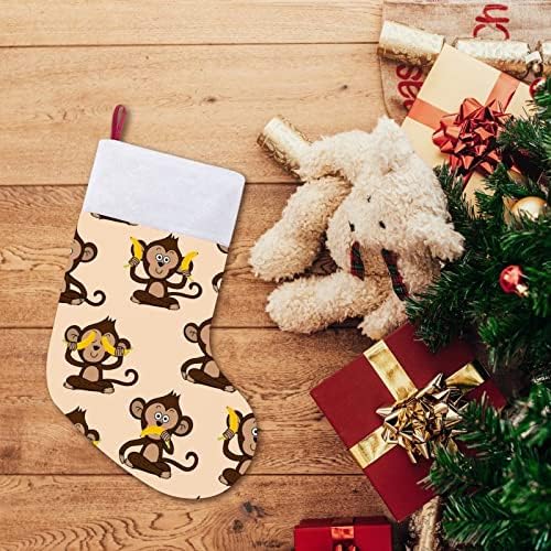 Мајмун Loveубов банана црвени Божиќни празници за одмор дома украси за Божиќно дрво Камино виси чорапи
