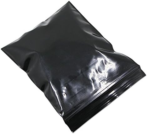 100 парчиња црни отпорни на поштенски кеси 5.1 мм дебелина Поли пластична пакувачка патент за затворање на патент за затворање торба за затворање