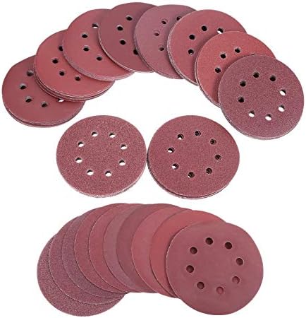 Sander Sandpaper 100pcs 5 инчи 125 mm тркалезни дискови за пескарење за тампон шкурка 8 дупки за мелење подлога за мелење 1000-3000 абразивна