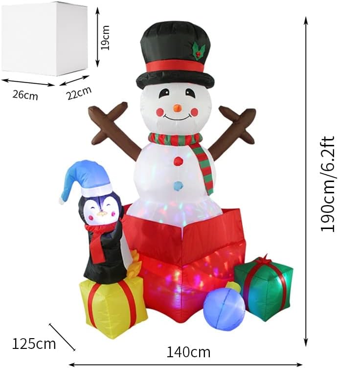 Божиќни украси на надувување на есл, надворешно Божиќно декорација надувување снежен човек и пингвин светло снежен човек надувување на отворено
