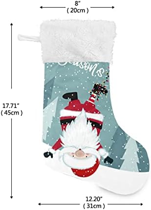 Алаза Божиќни чорапи Смешно виси Санта Класик Персонализирани големи декорации за порибување за семејни празнични сезони за забави Декор
