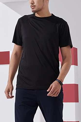 Facitisu 5 пакет Менс Брзи суви маички со кратки ракави Обични екипаж вратот на вратот