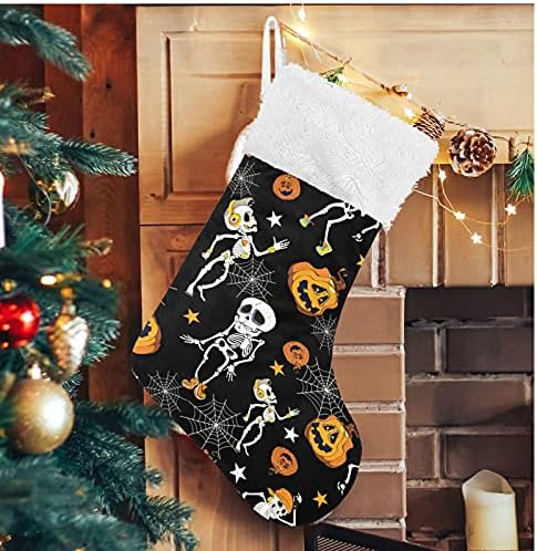 Алаза Божиќни чорапи со плашливи танцувачки скелети за Ноќта на вештерките и тикви модели Класични персонализирани големи декорации за