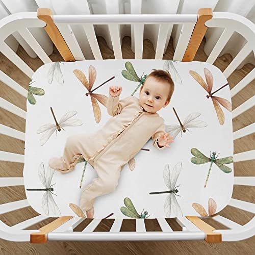 Ламји листови за креветчиња за бебиња меки и дишечки бебешки креветчиња за креветчиња, машина што може да се мие и игра чаршафи за девојче дете