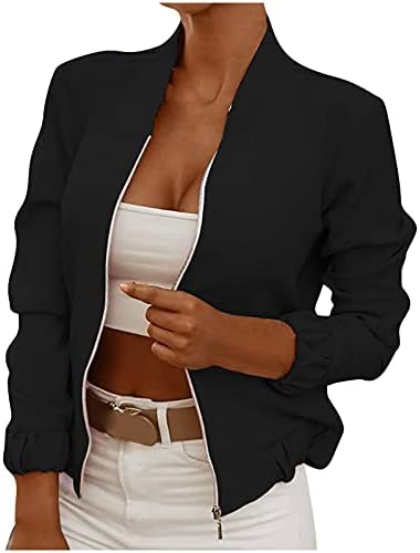 Јакни со блејзер за жени тенок вклопат кардиган гроздобер графички палта за долги ракави култури канцелариски костум