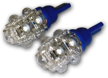 TuningPros LEDATI-T10-B9 Индикатор за пренос на LED сијалички T10 клин, 9 флукс LED сина сина 2-pc сет