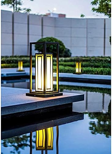 SDFDSSR кинески стил тревник Стигма ламба вила ограда надворешна столб на столб на дворот градинарски подни ламби на отворено пејзаж колона светло декорација осветлу