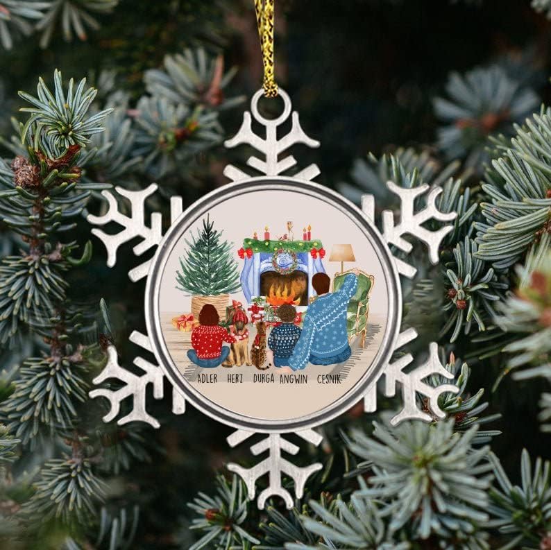 Персонализирани божиќни украси, семејно сопствено име Метал украс, обичен украс, новогодишна елка 3 инчи подарок за семејни пријатели