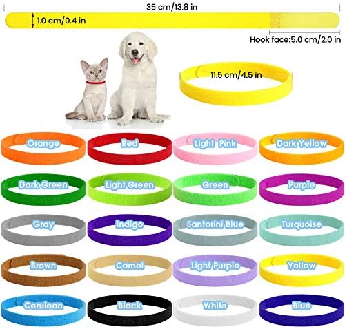 60 парчиња 20 бои кученце ID ознака јака Идентификација на кученца јаки од двострана ткаенина меки ленти прилагодливи јаки