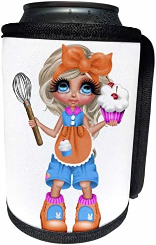 3dRose Симпатична Русокоса Печење Девојка Илустрација Со Cupcake-Може Кулер Шише Заврши