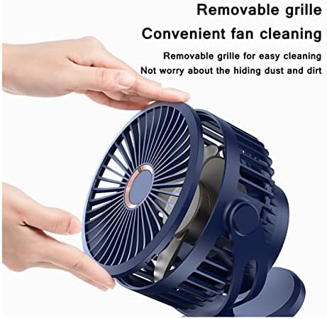 Fanzum mini mini вентилатор за полнење на клип 360 ° ротационен биро канцеларија за автомобили на вентилатор на вентилаторот