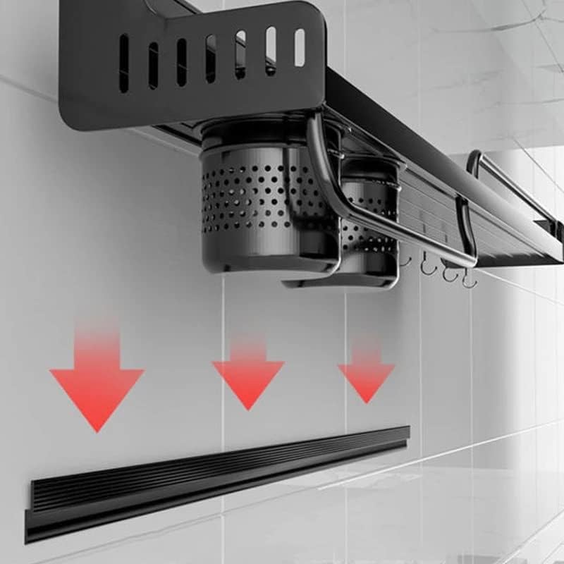 Дубао алуминиумска кујна полица за складирање wallид монтиран за зачини за зачини за нож вилушка лажица дома кујна предмети