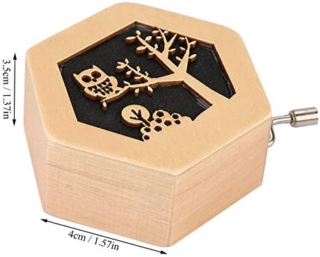 Plplaaoo Wood Music Box, класична врежана дрвена музичка кутија, музичка кутија со рачни чудаци, рачен чудак врежана музичка кутија, класичен