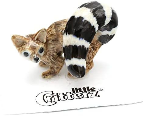 Рудбал за мачки на Малиот Critterz Ringtail - повеќебоен домашен декор животински минијатурна порцеланска фигура
