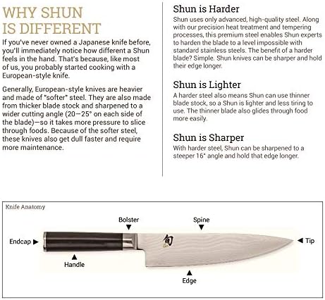 Шун Прибор За Јадење Класичен Паринг Нож 3.5%22, Мал, Пргав Нож За Готвење &засилувач; Прибор За Јадење Класичен Коски &засилувач;