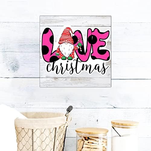 Loveубов Божиќни дрво знаци класичен среќен Божиќна gnидна уметност знаци Нека му е декор од снег дрво фарма куќа wallид што виси плакета