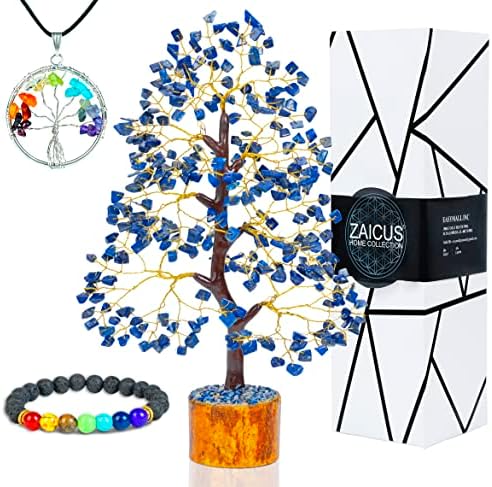 Кристално дрво Лапис Лазули за позитивна енергија Фенг Шуи скапоцен камен Чакра дрво рачно изработен подарок со среќа дрво