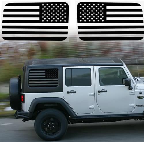2 Парчиња Американско Знаме Автомобил Прозорец Налепници Прецизна Прецизност Доаѓаат Со Бесплатна Алатка Одговара За Џип Wrangler JKU 4 Врата