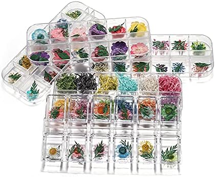 Agcfabs 1 кутија сушени цветни мешани природни цвеќиња за епоксидна смола приврзок ѓердан накит што прави занаетчиски додатоци за DIY/уметност