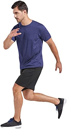 5 Пакет машки Сува Одговара Маици, Атлетски Трчање Салата Тренингот Краток Ракав Мета Кошули За Мажи