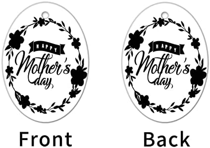 Среќен ден на мајките Денот на црниот венец керамика што висат украси Мајки Денот подарок овален декор виси украси за декор за