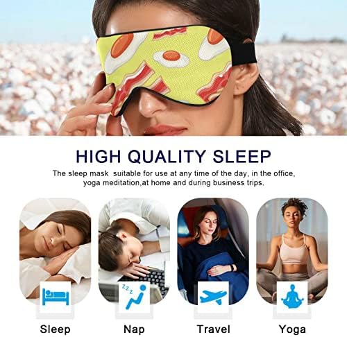Unisex Sleep Mask Eye Mask Cartoon-Gold-Bacon-Eggs Night Sleep