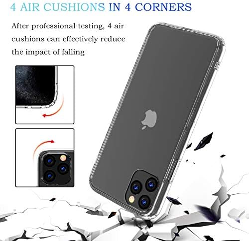 RESTOO дизајниран за iPhone 11 Pro Max Clear Case, Crystal Slim-Fit Soft TPU со 4 [Absorption-absorption] Агли за агли за iPhone